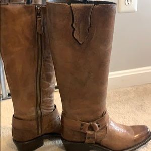 Zip up cowgirl boots